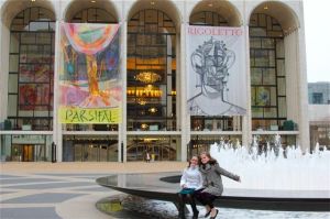 Lucy & Isabel outside the MET 