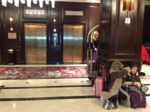 Lobby of the Hotel at check in watching the world go by...