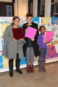 Ana, Maya & Grace with their books