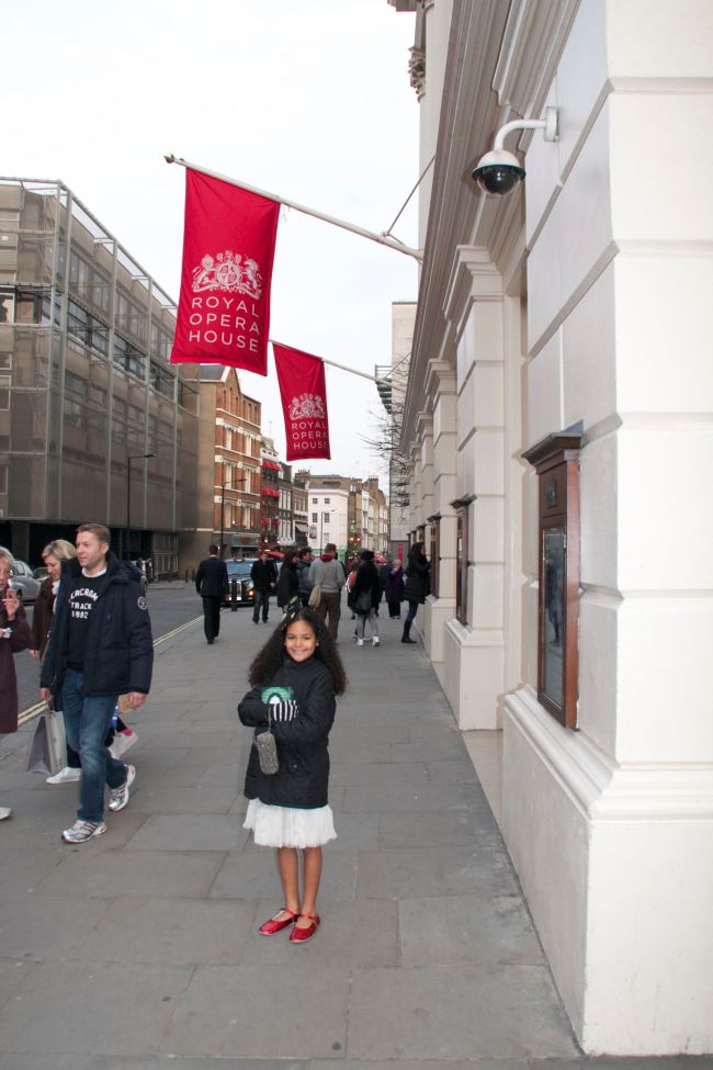 Layla in front of The Royal Opera House