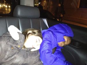 Lexi & Grace knocked out in the taxi