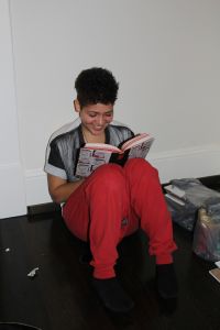 Maya loving our books