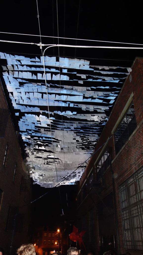 Micah & Whitney Stansell - An Inversion (with sky and land)- a video installation where daylight suddenly occupies a street within the night 