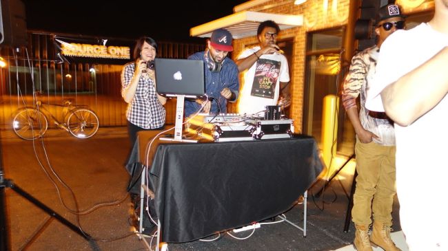 DJ at impromptu street dance party