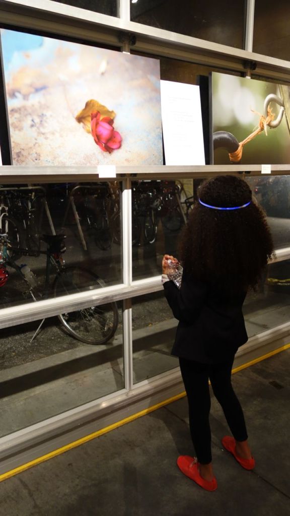 Layla enjoying an art piece