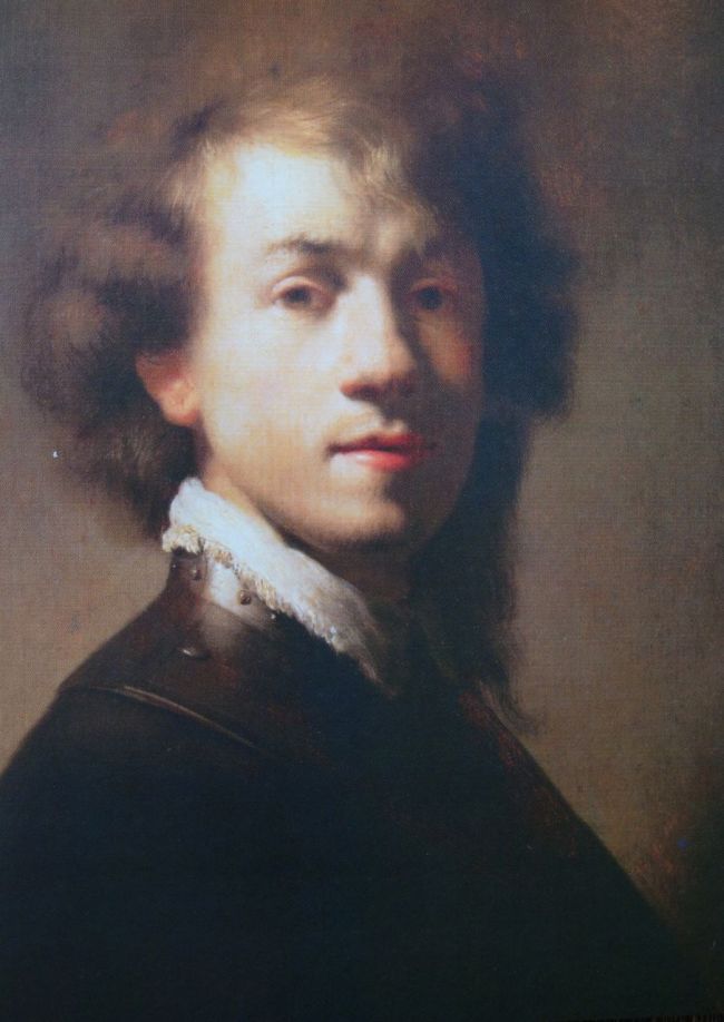 Photo of postcard of Rembrandt's "Portrait of Rembrandt" ca. 1629 Oil on Panel