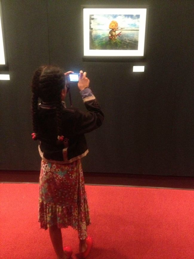 Layla at the Alison Wright exhibition