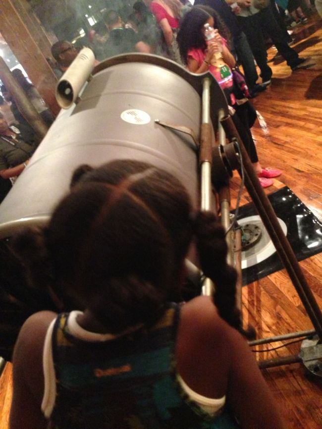 Grace and Layla interacting with the smoking gun