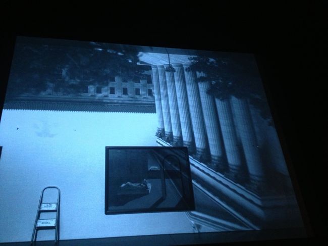 Black and white camera obscura image