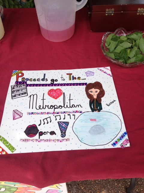 Lia & Layla sell Lemonade to benefit the Met Opera