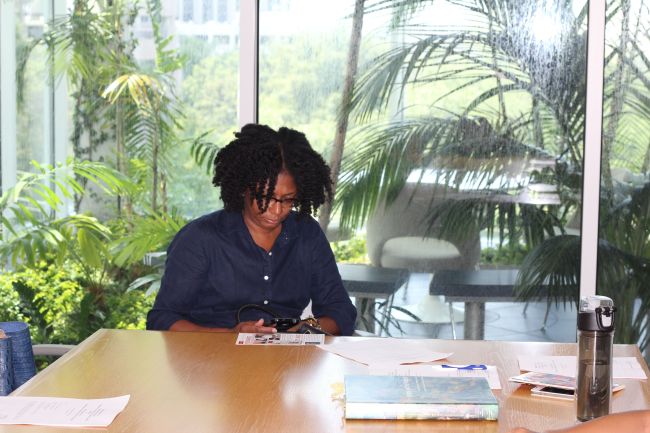 Layla, Lexi and Grace at the High Museum Kids Audio Guide Table Read 