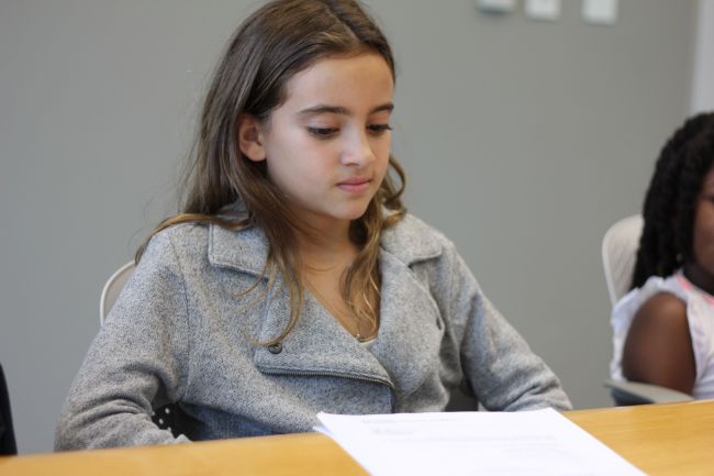 Layla, Lexi and Grace at the High Museum Kids Audio Guide Table Read 