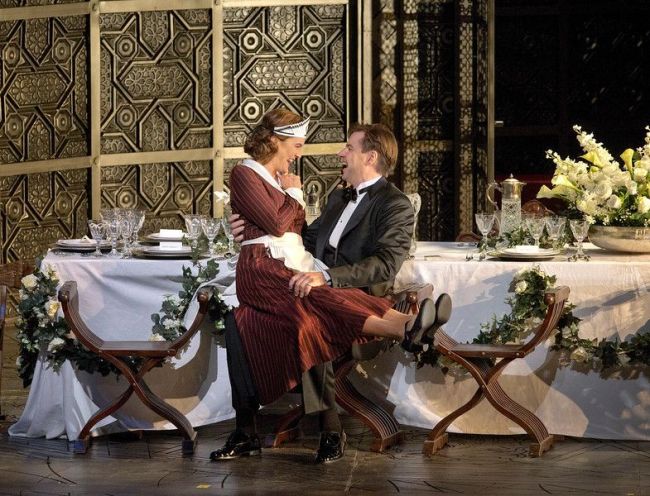 Marlis Petersen as Susanna and Peter Mattei as Count Almaviva in Mozart's "Le Nozze di Figaro." Richard Eyre's new production of the opera, conducted by James Levine, opens the Met season on September 22, 2014. Photo: Ken Howard/Metropolitan Opera