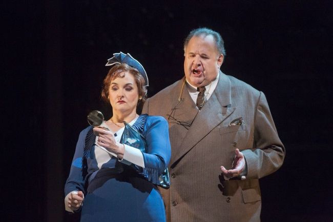 Susanne Mentzer as Marcellina and John Del Carlo as Dr. Bartolo in Mozart's "Le Nozze di Figaro." Richard Eyre's new production of the opera, conducted by James Levine, opens the Met season on September 22, 2014. Photo: Ken Howard/Metropolitan Opera