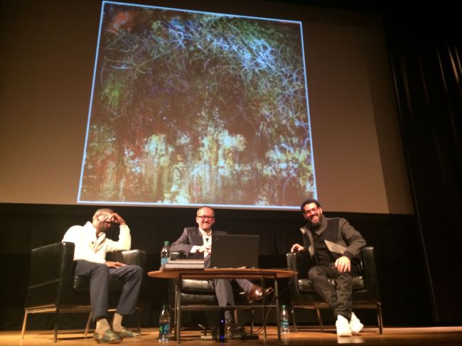 Fahamu, Michael and Jose with a piece by Jose Parla