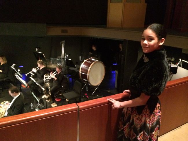 Layla checking out the Orchestra Pit