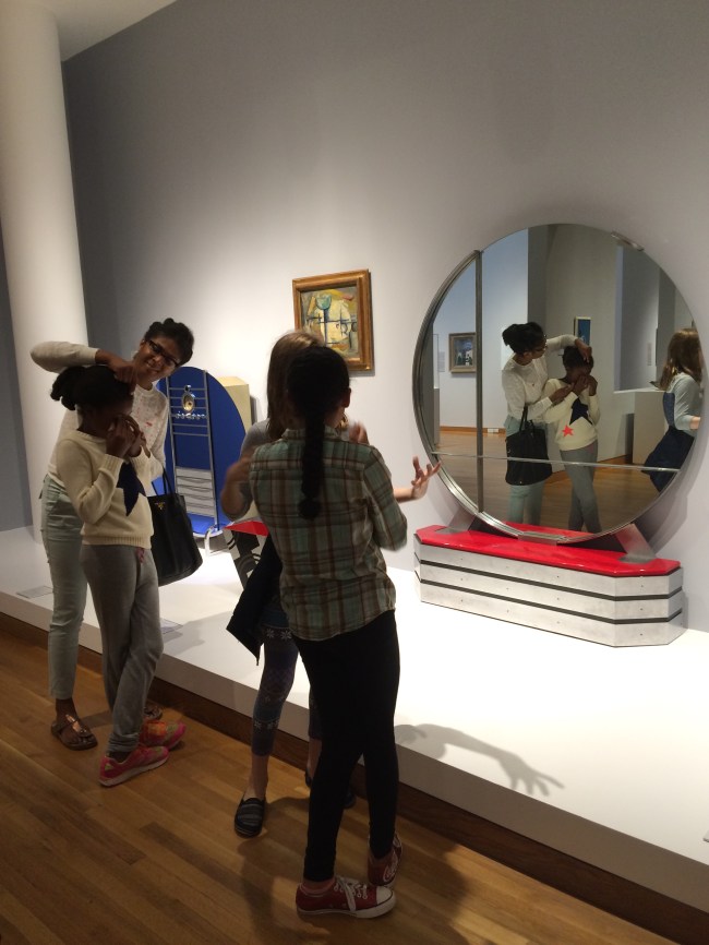 Jenny, Lia, Layla and Grace with the modern dresser 