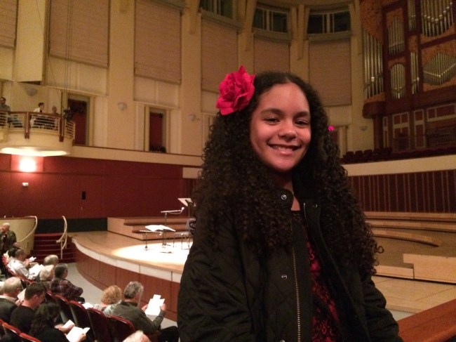 Layla in the auditorium