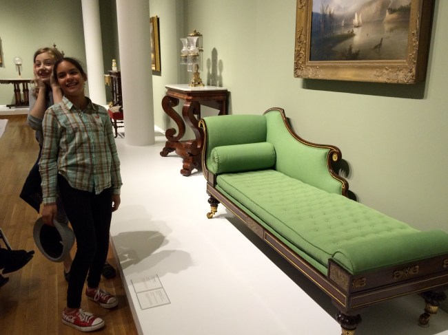 Green chaise lounge 