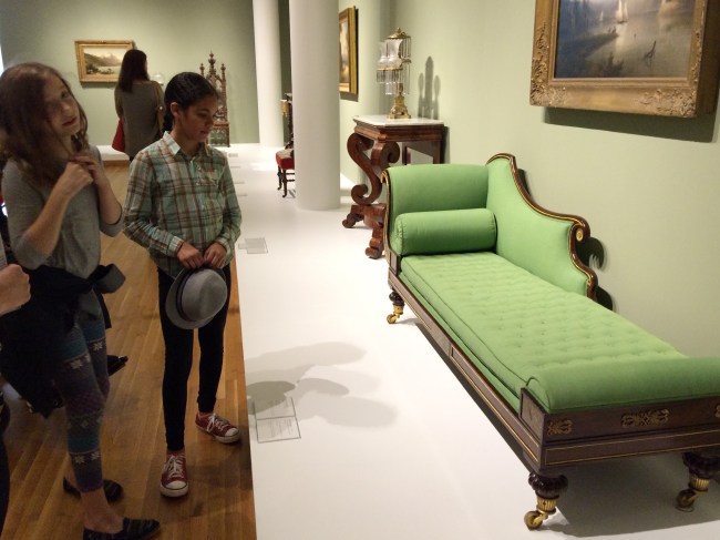 Green chaise lounge 